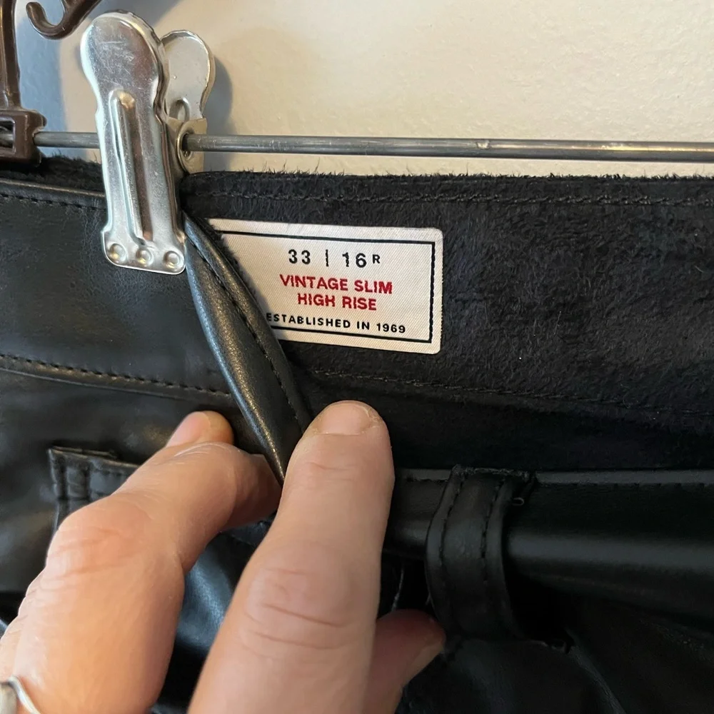 GAP Vintage Slim High Rise Black Pants 33 16R NWT Modest Women’s - Picture 2 of 10